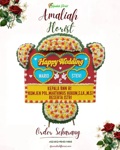 Karangan Papan Bunga Pernikahan di Kepanjenkidul